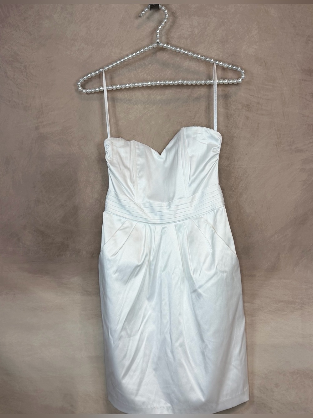 H&M White Strapless Sweetheart Cocktail Dress